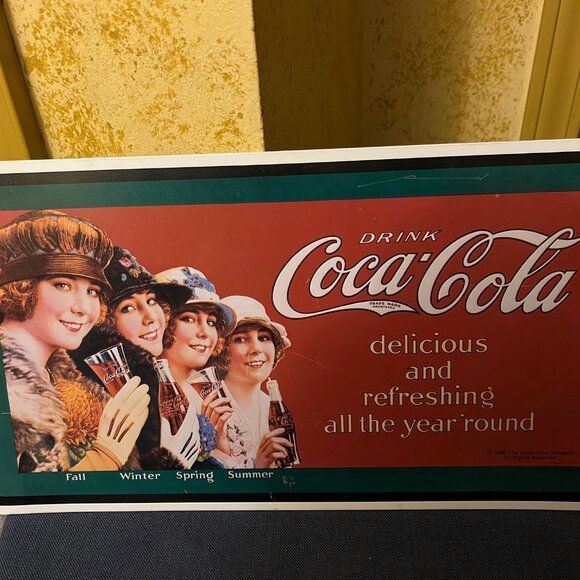 Vintage Coca-Cola sign four seasons Flapper Ladies 10x17 - Picture 2 of 3
